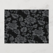 Carte Endroit Écrite Black Floral Hot Pink Stripe (Dos)