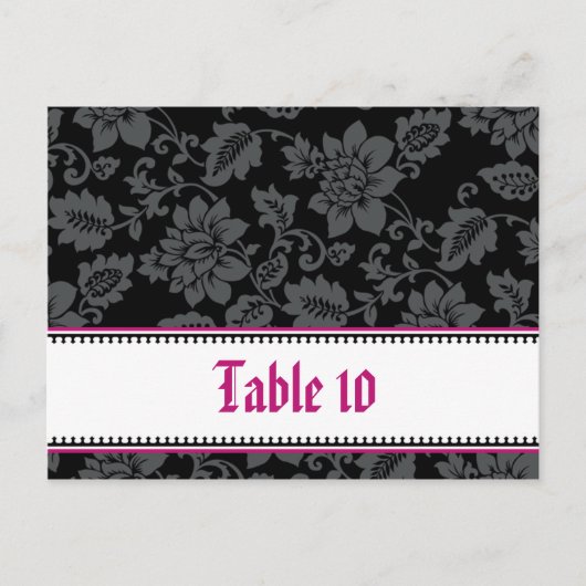 Carte Endroit Écrite Black Floral Hot Pink Stripe (Devant)