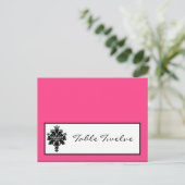 Carte Endroit Écrite Black Hot Rose Damask Lace (Debout devant)