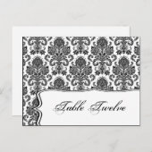 Carte Endroit Écrite Black White Damask Lace Impri (Devant / Derrière)