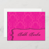 Carte Endroit Écrite Hot rose Bla Damask Lace Impr (Devant / Derrière)