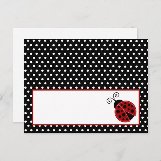 Carte Endroit Écrite Red Ladybug (Devant / Derrière)