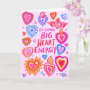 Carte ÉNERGIE À GRAND CŒUR Saint Valentin Amour Coloré F
