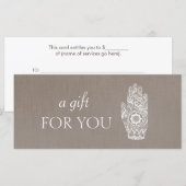 Carte Energy Healer Henna Lotus Certificat cadeau 2 (Devant / Derrière)