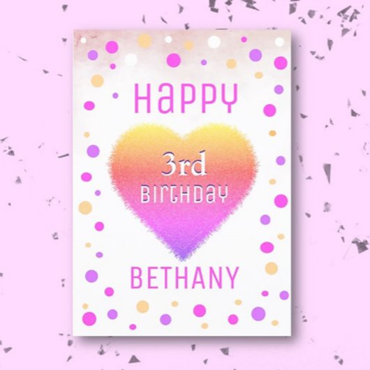 Carte Enfant 3e anniversaire personnalisée