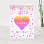 Carte Enfant 3e anniversaire personnalisée (Devant)