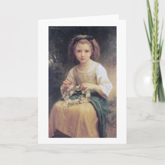 Carte Enfant Braiing a Crown, Bouguereau (Devant)