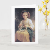 Carte Enfant Braiing a Crown, Bouguereau (Fleur jaune)