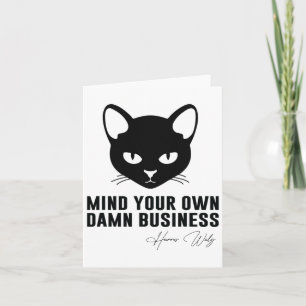 Carte Enfant Chat Lady Mind Votre Propre D-Mn Business K