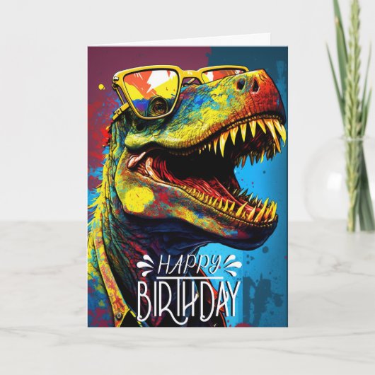 Carte enfant Cool Dinosaur Anniversaire (Devant)