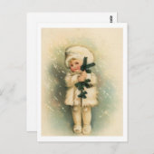 Carte Enfant dans une tempête de neige (Devant / Derrière)