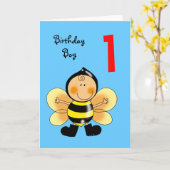 Carte Enfant de 1 an (Fleur jaune)