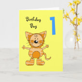 Carte Enfant de 1 an (Fleur jaune)