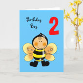 Carte Enfant de 2 ans (Fleur jaune)