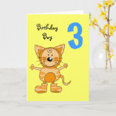 Carte Enfant de 3 ans (Fleur jaune)