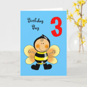 Carte Enfant de 3 ans (Fleur jaune)