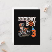 Carte Enfant de 3 ans - Enfant d'anniversaire - Vélo de (Devant/Arrière en situation)