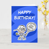 Carte enfant de 8ème anniversaire avec petit joueu (Fleur jaune)