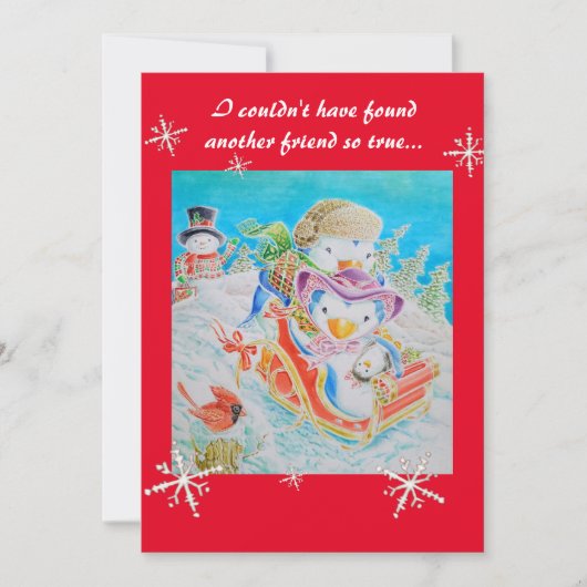 Carte enfant de Noël pour un ami. (Devant)