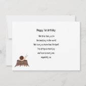 Carte Enfant d'un an Bébé Animal Anniversaire (Dos)
