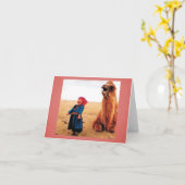 Carte Enfant et chameau de Laugh (Fleur jaune)