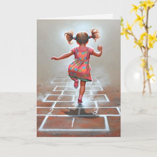 Carte Enfant intérieur anniversaire (Fleur jaune)