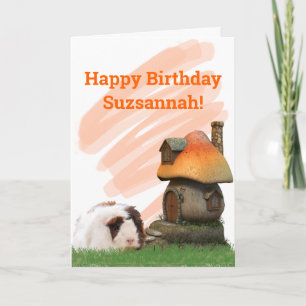 Carte Enfant Joyeux Anniversaire Guinée Pig Mushroom Hou