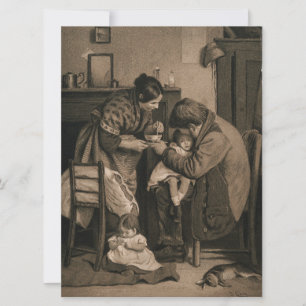 Carte Enfant malade soutenu par son père et sa mère