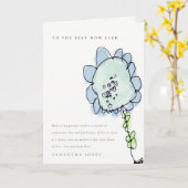 Carte Enfant mignon dessiné Fleur rose Botanique Mère (Fleur jaune)