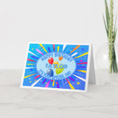 Carte Enfant personnalisé coloré anniversaire (Devant)