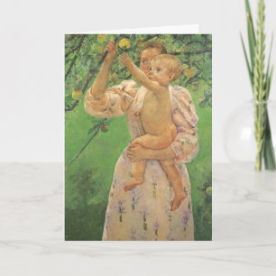 Carte Enfant ramassant des fruits par Cassatt, Bonne Fêt