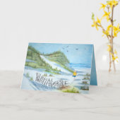 Carte Enfant Sur Un Tableau De Plage (Fleur jaune)