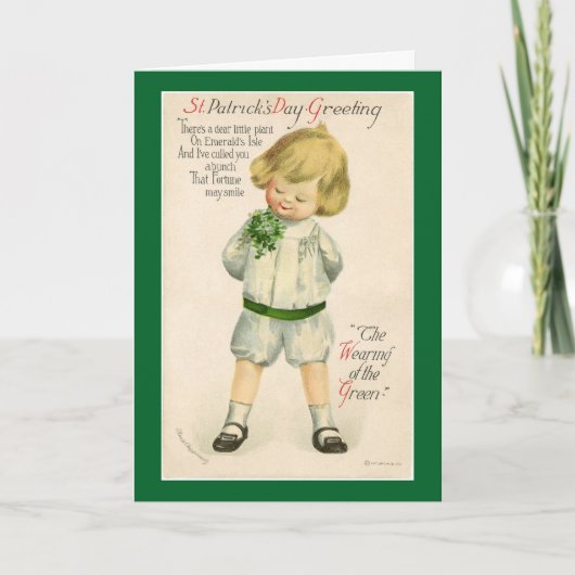 Carte Enfant vintage du jour de St Patrick (Devant)