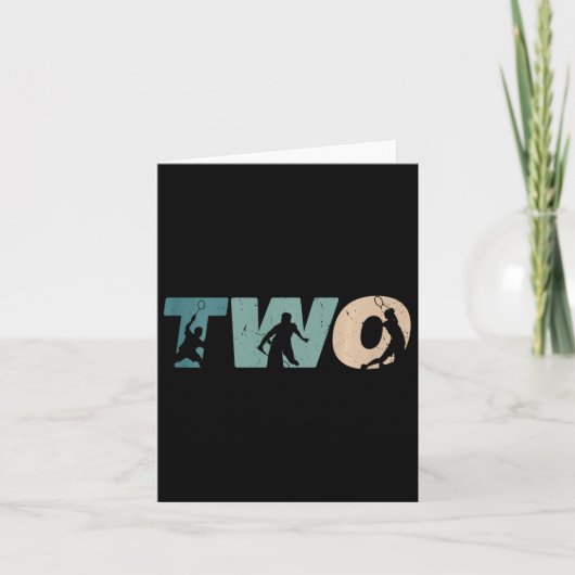 Carte Enfants 2e anniversaire Retro Dminton 2 ans Boy Gi (Devant)