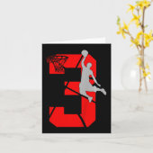 Carte Enfants 3 ans 3ème Basketball Anniversaire FêteThè (Fleur jaune)