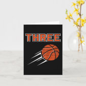 Carte Enfants 3e anniversaire de la partie de basket Jer (Fleur jaune)