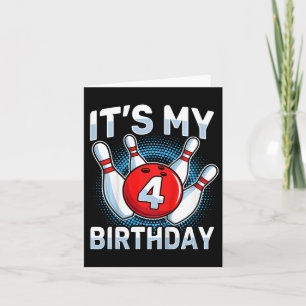 Carte Enfants 4 ans Bowling 4e anniversaire Party Boys G