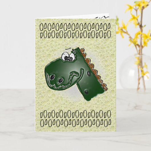 Carte Enfants 4E anniversaire 3D Dinosaur (Fleur jaune)