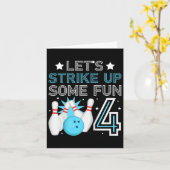 Carte Enfants 4e anniversaire de la fête Bowling Boy 4 a (Fleur jaune)