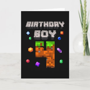 Carte Enfants 4e anniversaire garçon 4 joueur de jeu vid