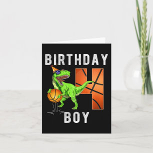 Carte Enfants 4e anniversaire pour le basket-ball garçon