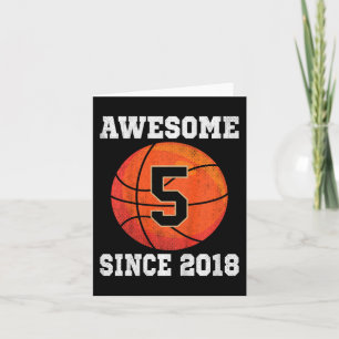 Carte Enfants 5e anniversaire Basketball Lover 5 ans Vin
