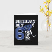 Carte Enfants 6 ans Hockey sur glace Goalie Thème Annive (Fleur jaune)