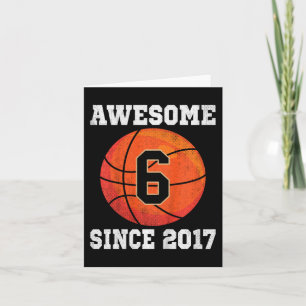 Carte Enfants 6e anniversaire Basketball Lover 6 ans Vin