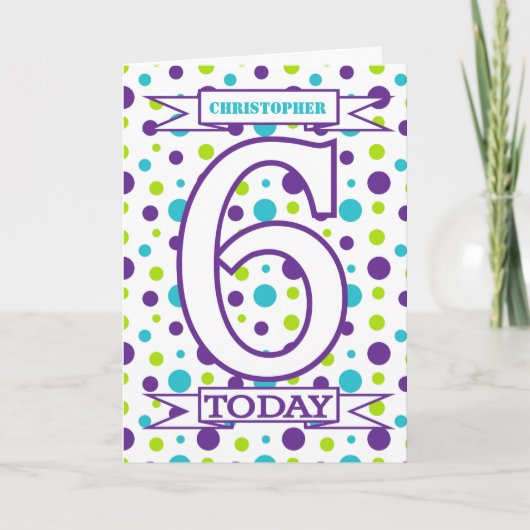 Carte Enfants 6e anniversaire Salutations (Devant)