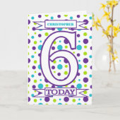 Carte Enfants 6e anniversaire Salutations (Fleur jaune)