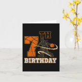 Carte Enfants 7e anniversaire Basketball Enfants Garçons (Fleur jaune)