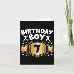 Carte Enfants 7e anniversaire garçon lutte 7 ans