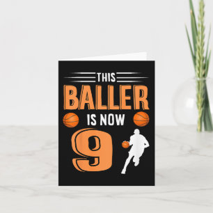 Carte Enfants 9e Anniversaire Basketball Outfit Ce Balle