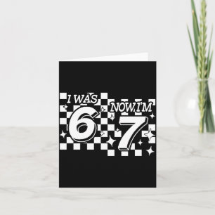 Carte Enfants à carreaux J'avais 6 ans maintenant j'ai 7